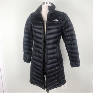 North face down 700 long black jacket coat
